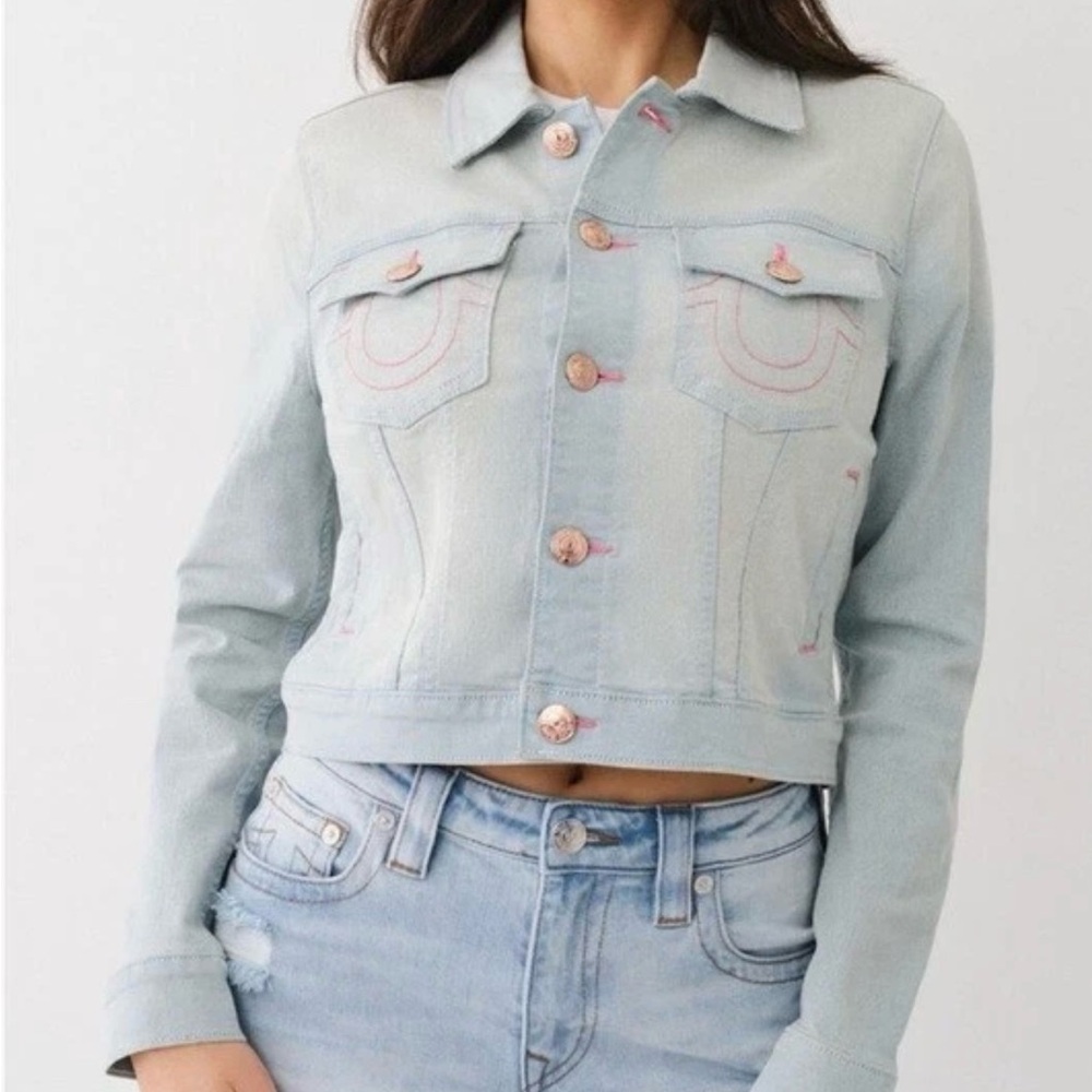 True Religion Slim Crop Jean Jacket Size Medium